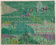 Continuum,  2008, acrylique sur papier, marouflage sur toile, 80 x 100 cm