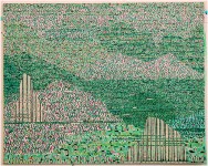 Continuum,  2008, acrylique sur papier, marouflage sur toile, 80 x 100 cm