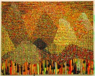 Continuum,  2008, acrylique sur papier, marouflage sur toile, 80 x 100 cm