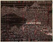 Continuum,  2008, acrylique sur papier, marouflage sur toile, 80 x 100 cm
