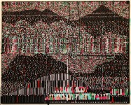Continuum,  2008, acrylique sur papier, marouflage sur toile, 80 x 100 cm