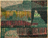 Continuum,  2008, acrylique sur papier, marouflage sur toile, 80 x 100 cm