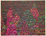 Continuum,  2008, acrylique sur papier, marouflage sur toile, 80 x 100 cm