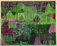 Continuum,  2008, acrylique sur papier, marouflage sur toile, 80 x 100 cm