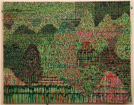 Continuum,  2008, acrylique sur papier, marouflage sur toile, 80 x 100 cm