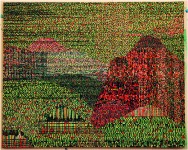 Continuum,  2008, acrylique sur papier, marouflage sur toile, 80 x 100 cm