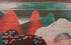 Continuum 28, 2008, acrylique sur papier japon, marouflage sur toile, 100 x 160 cm 