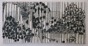 Continuum bw 10, 2008, acrylique sur papier japon, marouflage sur toile, 30 x 60 cm