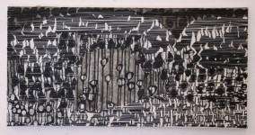 Continuum bw 4, 2008, acrylique sur papier japon, marouflage sur toile, 30 x 60 cm