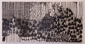 Continuum bw 8, 2008, acrylique sur papier japon, marouflage sur toile, 30 x 60 cm
