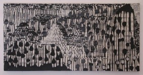 Continuum bw 9, 2008, acrylique sur papier japon, marouflage sur toile, 30 x 60 cm